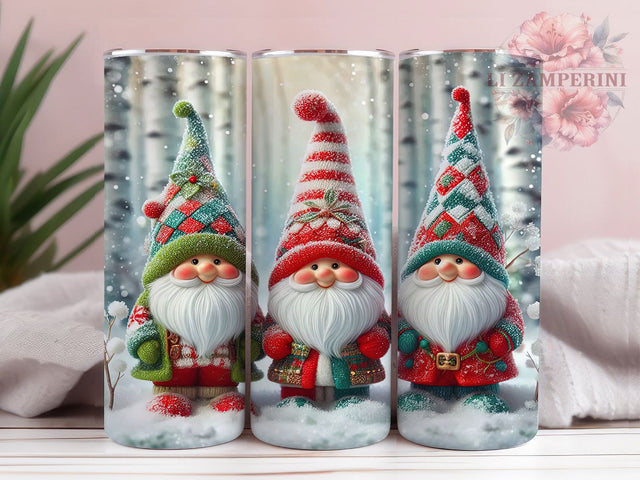 Cute Christmas Gnome Holiday Tumbler, Xmas Gnome Wrap, Festive Holiday Sublimation, Cute Gnome Cup, 20Oz Skinny Tumbler Wrap, Whimsical Christmas Mug, Nordic Gnome Design Sublimation Li Zamperini 