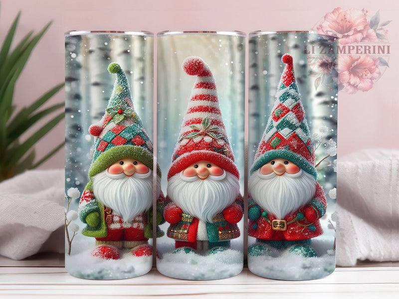 Cute Christmas Gnome Holiday Tumbler, Xmas Gnome Wrap, Festive Holiday Sublimation, Cute Gnome Cup, 20Oz Skinny Tumbler Wrap, Whimsical Christmas Mug, Nordic Gnome Design Sublimation Li Zamperini 