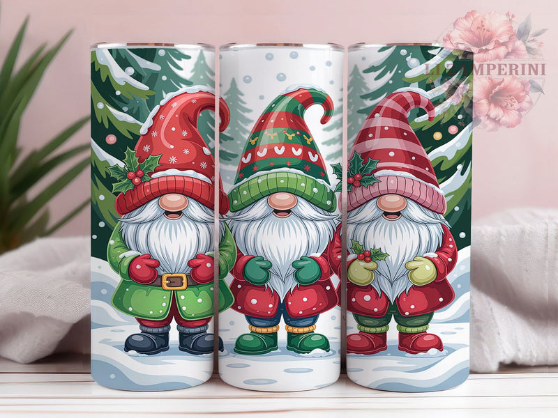 Cute Christmas Gnome Holiday Tumbler, Xmas Gnome Wrap, Festive Holiday Sublimation, Cute Gnome Cup, 20Oz Skinny Tumbler Wrap, Whimsical Christmas Mug, Nordic Gnome Design Sublimation Li Zamperini 