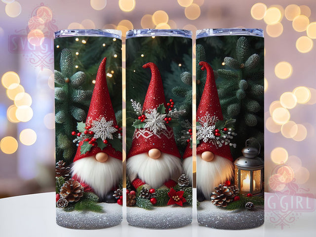 Cute Christmas Gnome Tumbler, Holiday Gnome Design, Festive Gnome Art, Cute Winter Gnome, Seasonal Holiday Graphic, 20oz Tumbler, Sublimation Design Sublimation SvggirlplusArt 