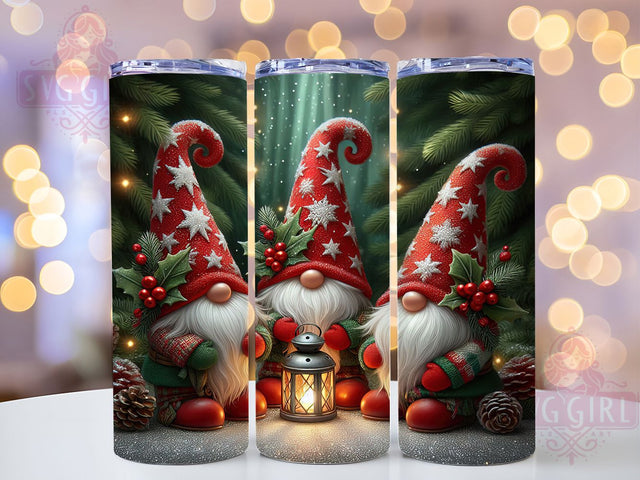 Cute Christmas Gnome Tumbler, Holiday Gnome Design, Festive Gnome Art, Cute Winter Gnome, Seasonal Holiday Graphic, 20oz Tumbler, Sublimation Design Sublimation SvggirlplusArt 