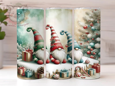 Cute Christmas Gnomes 20oz Tumbler Png, Straight & Tapered Tumbler Png, Gnome Tumbler Png, Digital Download PNG Sublimation Lara' s Designs 