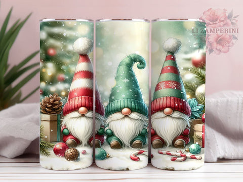 Cute Christmas Gnomes 20oz Tumbler Wrap PNG, Gnome Tumbler Png, Straight & Tapered Tumbler Wrap, Instant Digital Download Sublimation Li Zamperini 