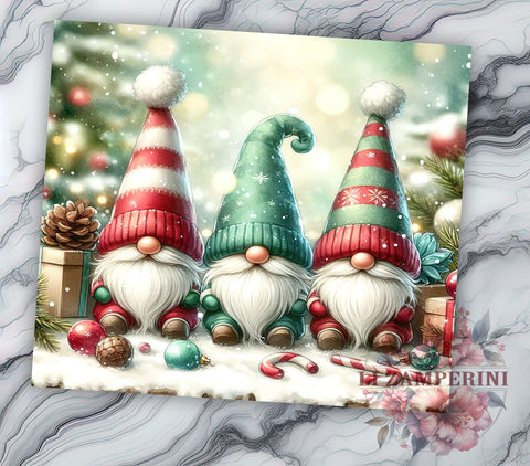 Cute Christmas Gnomes 20oz Tumbler Wrap PNG, Gnome Tumbler Png, Straight & Tapered Tumbler Wrap, Instant Digital Download Sublimation Li Zamperini 