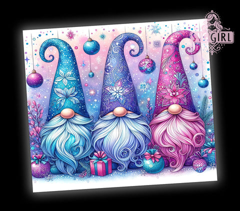Cute Christmas Gnomes 20oz Tumbler Wrap Sublimation Design, Straight Tapered Tumbler Wrap, Gnomes Tumbler Png, Instant Digital Download Sublimation SvggirlplusArt 