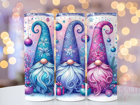 Cute Christmas Gnomes 20oz Tumbler Wrap Sublimation Design, Straight Tapered Tumbler Wrap, Gnomes Tumbler Png, Instant Digital Download Sublimation SvggirlplusArt 
