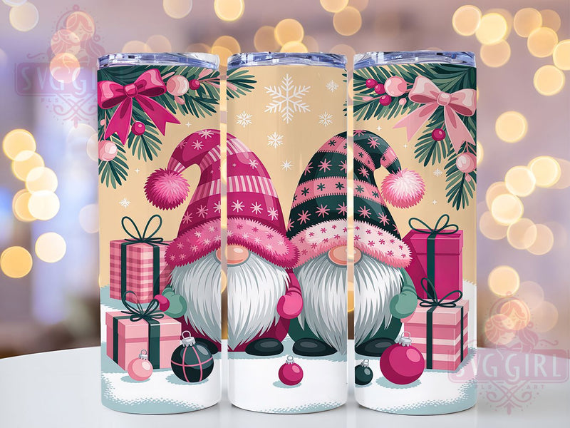 Cute Christmas Gnomes Holiday Tumbler, Holiday Gnome Sublimation Design, Festive Cup Art, 20oz Xmas Tumbler, Whimsical Gnome Mug, Stylish Christmas Cup, Cozy Holiday Wrap Sublimation SvggirlplusArt 
