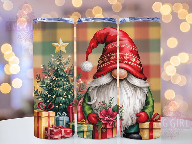 Cute Christmas Gnomes Holiday Tumbler, Winter Holidays Sublimation, Cute Gnome Christmas Wrap, 20oz Skinny Tumbler Wrap, Festive Holiday Drinkware, Nordic Gnome Sublimation Design, Merry Christmas Gnome Wra Sublimation SvggirlplusArt 