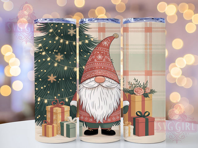 Cute Christmas Gnomes Holiday Tumbler, Winter Holidays Sublimation, Cute Gnome Christmas Wrap, 20oz Skinny Tumbler Wrap, Festive Holiday Drinkware, Nordic Gnome Sublimation Design, Merry Christmas Gnome Wra Sublimation SvggirlplusArt 