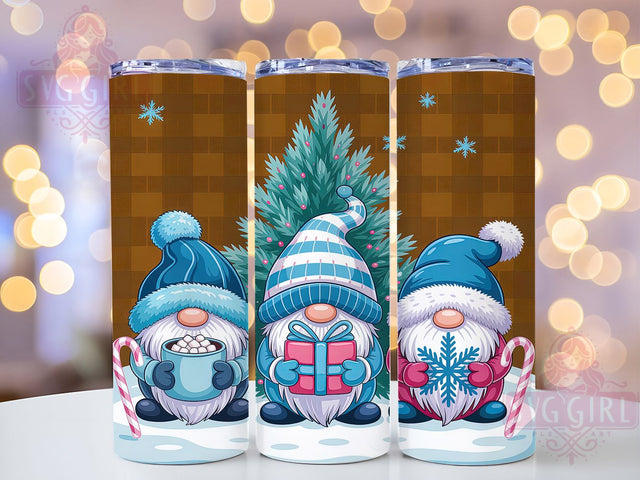 Cute Christmas Gnomes Tumbler, Christmas Wrap, Holiday Design, Festive Tumbler, Winter Pattern, 20oz Tumbler, Sublimation Print Sublimation SvggirlplusArt 