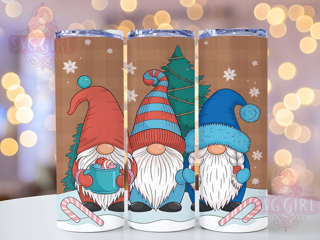 Cute Christmas Gnomes Tumbler, Christmas Wrap, Holiday Design, Festive Tumbler, Winter Pattern, 20oz Tumbler, Sublimation Print Sublimation SvggirlplusArt 