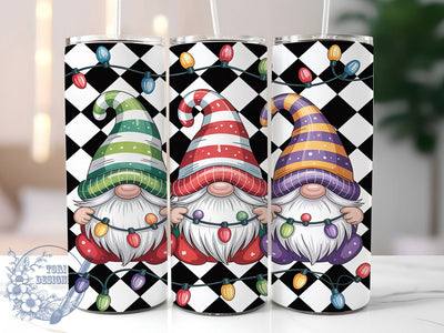 Cute Christmas Gnomes Tumbler, Cute Holiday Wrap, Festive Gnome Design, Sublimation Cup, 20oz Skinny Tumbler, Winter Drinkware, Cozy Christmas Style Sublimation ToriDesigns 