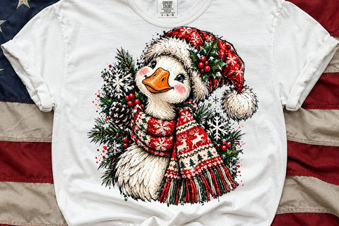 Cute Christmas Goose Sublimation PNG SVG DesignDestine 
