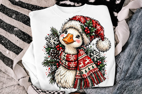 Cute Christmas Goose Sublimation PNG SVG DesignDestine 