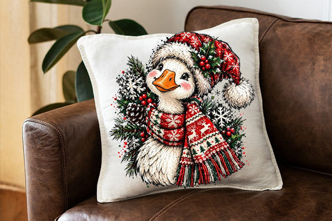Cute Christmas Goose Sublimation PNG SVG DesignDestine 