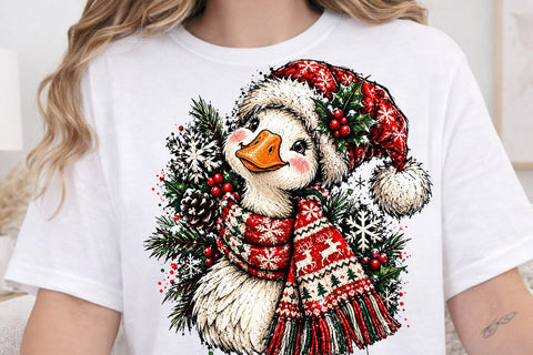 Cute Christmas Goose Sublimation PNG SVG DesignDestine 