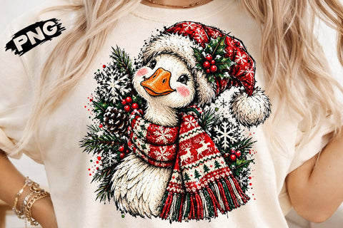 Cute Christmas Goose Sublimation PNG SVG DesignDestine 