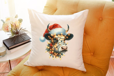 Cute Christmas Highland Cow Clipart Sublimation designartist 
