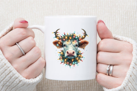 Cute Christmas Highland Cow Clipart Sublimation designartist 