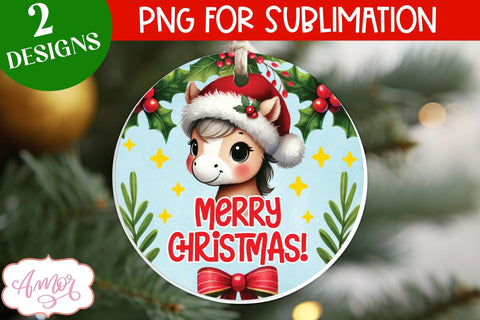 Cute Christmas Horse Ornament PNG sublimation Sublimation Amorclipart 