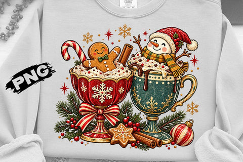Cute Christmas Hot Cocoa Gingerbread PNG SVG DesignDestine 