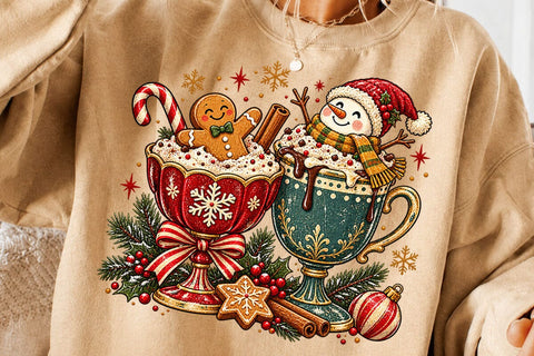 Cute Christmas Hot Cocoa Gingerbread PNG SVG DesignDestine 
