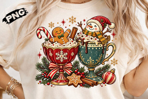Cute Christmas Hot Cocoa Gingerbread PNG SVG DesignDestine 