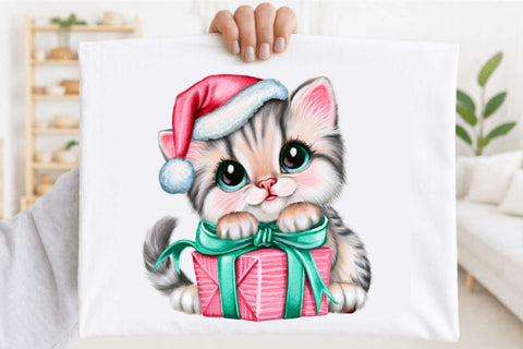 Cute Christmas Kittens Clipart Sublimation SVGArt 