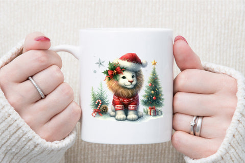 Cute Christmas Lion Sublimation Clipart Sublimation designartist 