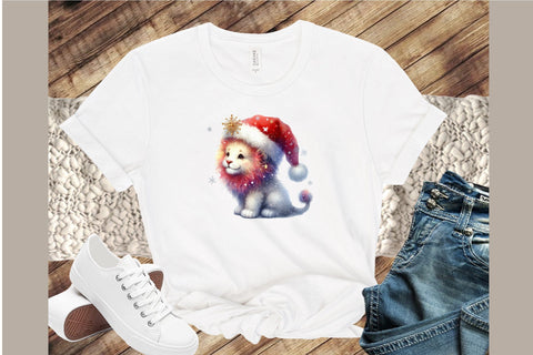 Cute Christmas Lion Sublimation Clipart Sublimation designartist 