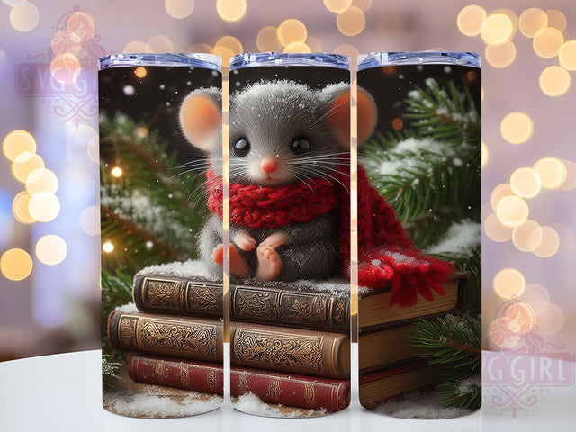 Cute Christmas Mouse Tumbler, Festive Mouse Wrap, Holiday Mouse Sublimation, 20oz Christmas Tumbler, Cute Mouse Art, Seasonal Mug Design, Winter Mouse Cup Sublimation SvggirlplusArt 