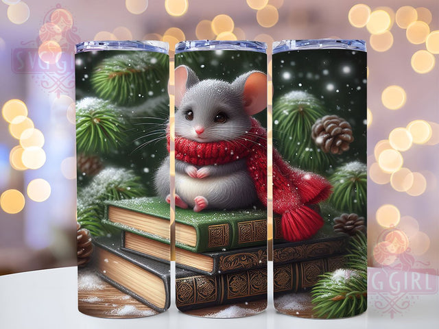 Cute Christmas Mouse Tumbler, Festive Mouse Wrap, Holiday Mouse Sublimation, 20oz Christmas Tumbler, Cute Mouse Art, Seasonal Mug Design, Winter Mouse Cup Sublimation SvggirlplusArt 