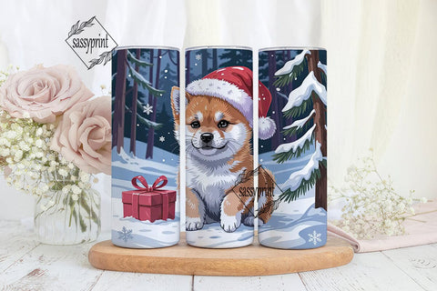 Cute Christmas Puppy Winter 20oz Tumbler Sublimation sassyprint 