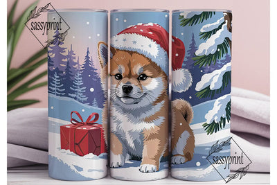 Cute Christmas Puppy Winter 20oz Tumbler Sublimation sassyprint 