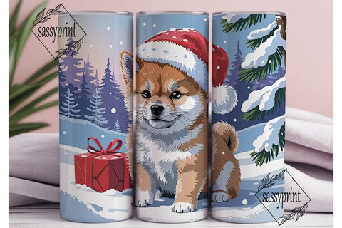 Cute Christmas Puppy Winter 20oz Tumbler Sublimation sassyprint 