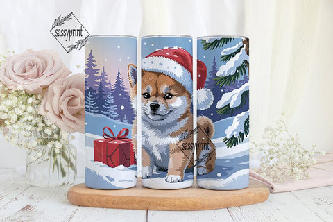 Cute Christmas Puppy Winter 20oz Tumbler Sublimation sassyprint 
