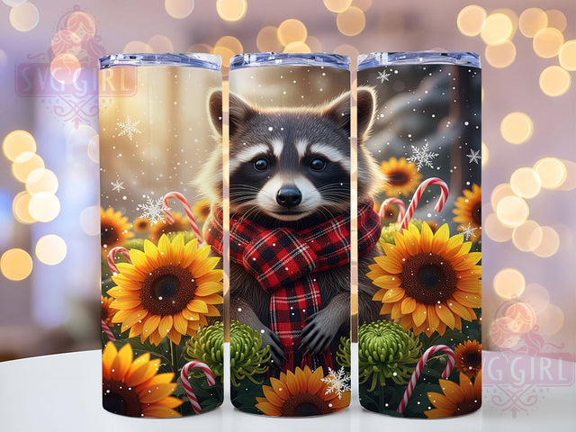 Cute Christmas Raccoon Holiday Tumbler, Holiday Raccoon Sublimation, 20oz Skinny Tumbler Wrap, Festive Raccoon Drinkware, Merry Christmas Raccoon Wrap, Winter Raccoon Sublimation Design, Adorable Holiday An Sublimation SvggirlplusArt 