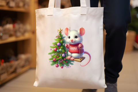 Cute Christmas Rat Sublimation Clipart Sublimation Rupkotha 