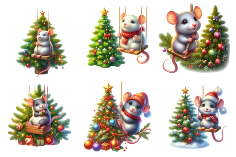 Cute Christmas Rat Sublimation Clipart Sublimation Rupkotha 