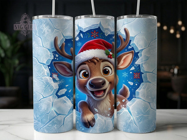 Cute Christmas Reindeer 20oz Tumbler, Cute Xmas Reindeer, Christmas Reindeer, Reindeer Tumbler, Cute Reindeer PNG, Reindeer Wrap PNG, Holiday Reindeer, 20oz Tumbler Wrap Sublimation SvggirlplusArt 