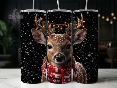 Cute Christmas Reindeer 20oz Tumbler, Cute Xmas Reindeer, Christmas Reindeer, Reindeer Tumbler, Cute Reindeer PNG, Reindeer Wrap PNG, Holiday Reindeer, 20oz Tumbler Wrap Sublimation SvggirlplusArt 