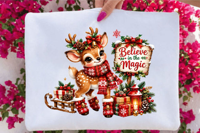 Cute Christmas Reindeer Clipart Sublimation SVGArt 
