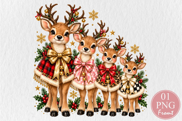 Cute Christmas Reindeer Family PNG Sublimation nirmal108roy 
