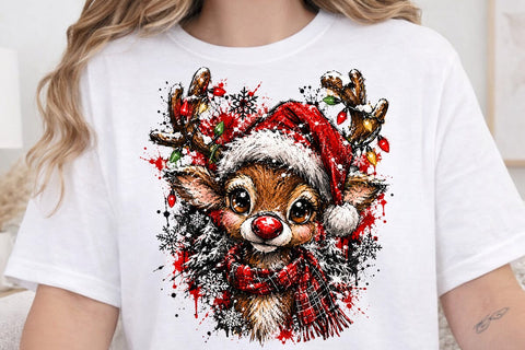Cute Christmas Reindeer PNG Sublimation SVG DesignDestine 