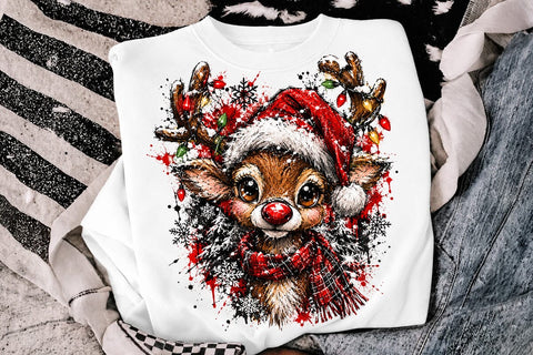 Cute Christmas Reindeer PNG Sublimation SVG DesignDestine 