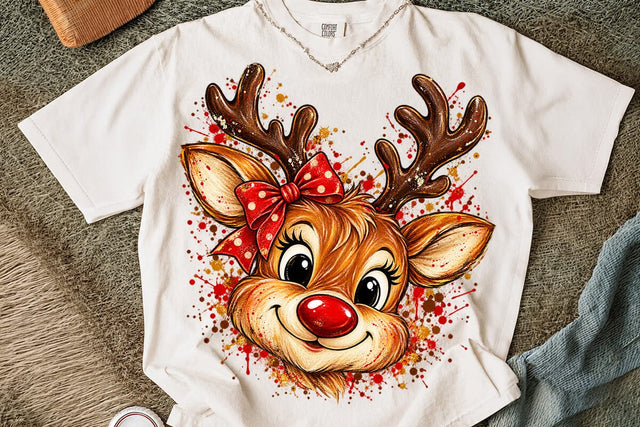 Cute Christmas Reindeer Sublimation PNG SVG DesignDestine 