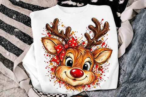Cute Christmas Reindeer Sublimation PNG SVG DesignDestine 