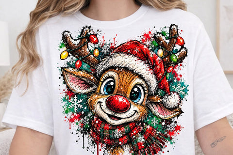 Cute Christmas Reindeer Sublimation PNG SVG DesignDestine 