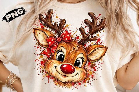 Cute Christmas Reindeer Sublimation PNG SVG DesignDestine 