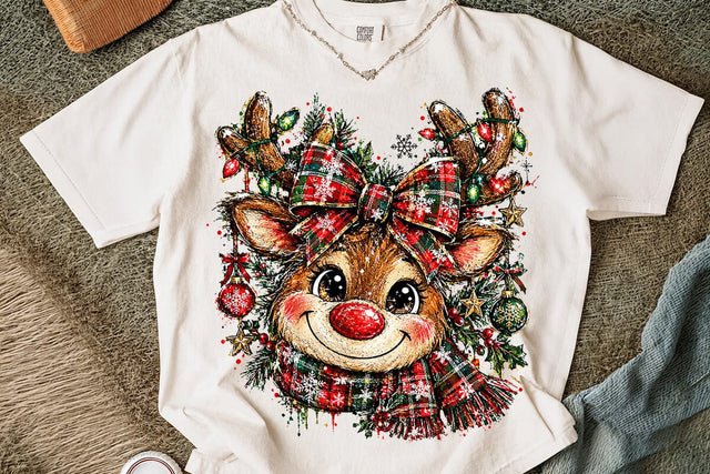 Cute Christmas Reindeer Sublimation PNG SVG DesignDestine 